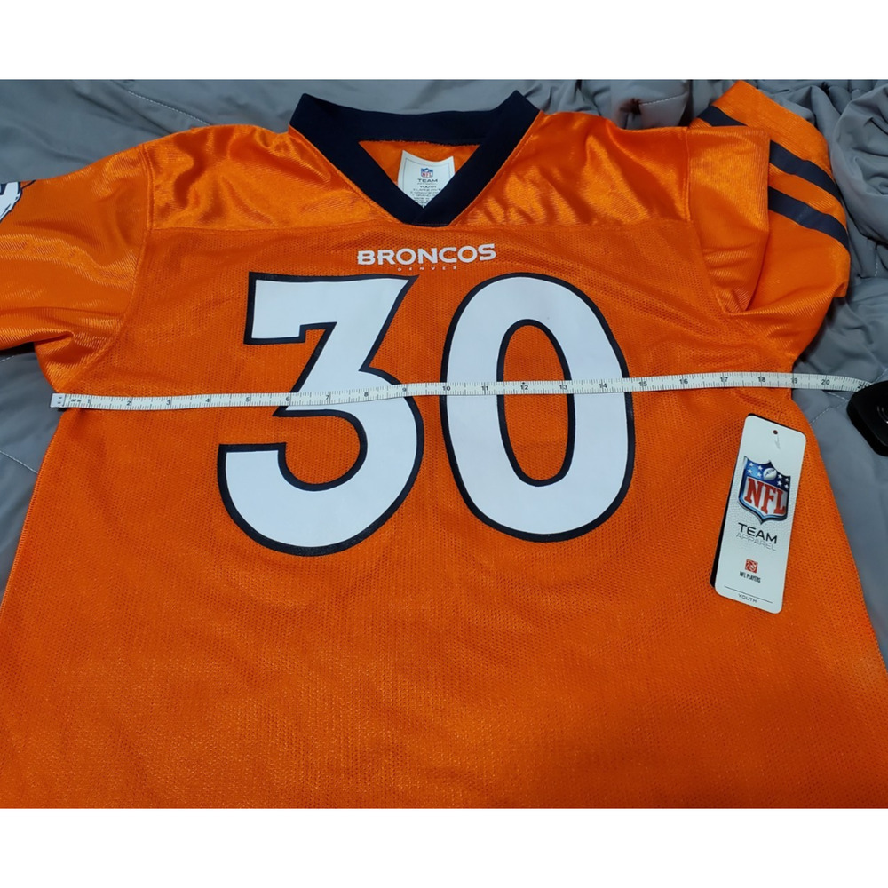Denver Broncos - Lindsay #30 Jersey Youth XL Blue and Orange NFL Jersey - Picture 5 of 13